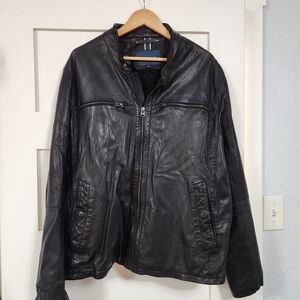 Cole Haan Black Leather Moto Jacket